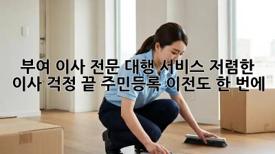 부여 이사 전문 대행 서비스: 저렴한 이사, 걱정 끝! 주민등록 이전도 한 번에!
