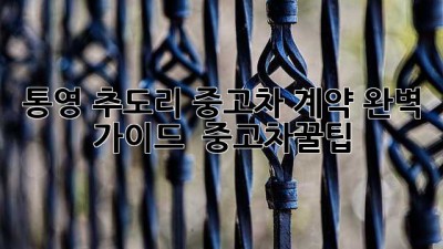 통영 추도리 중고차 계약 완벽 가이드 🚗💨 #중고차꿀팁